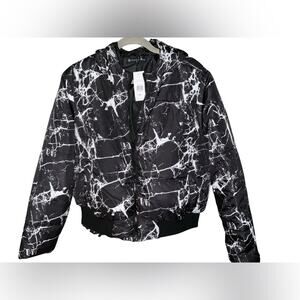 Fashion To Figure NWT Farrah Short Hooded Puffer Coat Black Marble 2X